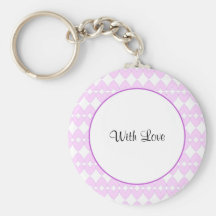 Lilac and white cute hearts keychains