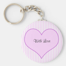 Lilac and white cute hearts keychains