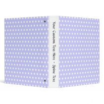 Lilac and White Polka Dot Pattern. Spotty. Binder
