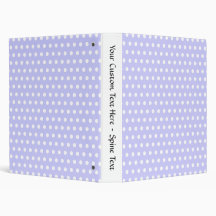 Lilac and White Polka Dot Pattern. Spotty. Binder