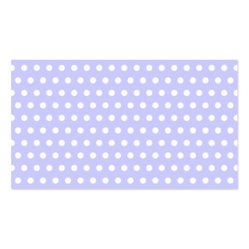 Lilac and White Polka Dot Pattern. Spotty. Business Cards (back side)
