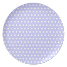 Lilac and White Polka Dot Pattern. Spotty. Plate