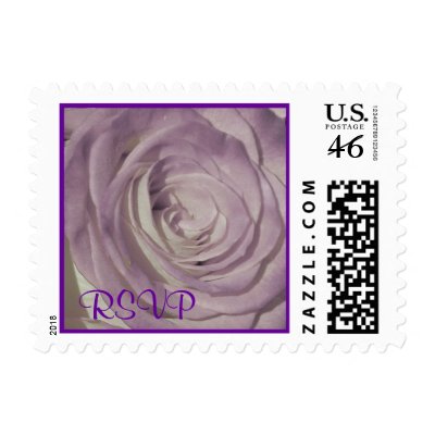 Lilac and White Rose RSVP Stamp