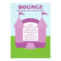 Lilac Birthday Bounce Bouncy House Birthday Party Announcement