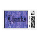 Lilac Blue Feathered Paint Swirl "Thanks" Postage postage