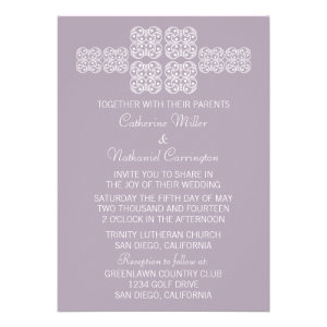 Lilac Bohemian Chic Wedding Invite