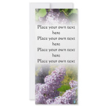 Lilac Bookmark -customize Rack Card