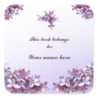 Lilac Bookplate Square Sticker