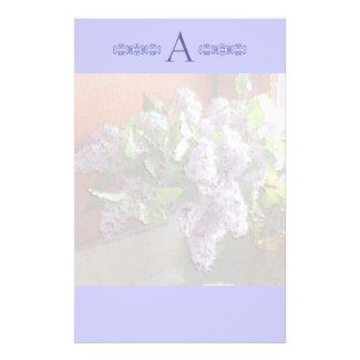 Lilac Bouquet Monogram Stationery