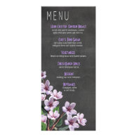 Lilac Branches Chalkboard Wedding Menu Personalized Invite