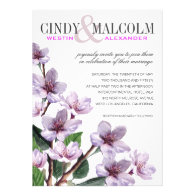 Lilac Branches Watercolor Floral Wedding Custom Announcements