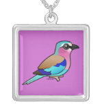 Lilac-breasted Roller Silver Plated Necklace