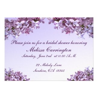 Lilac Bridal Shower Announcement