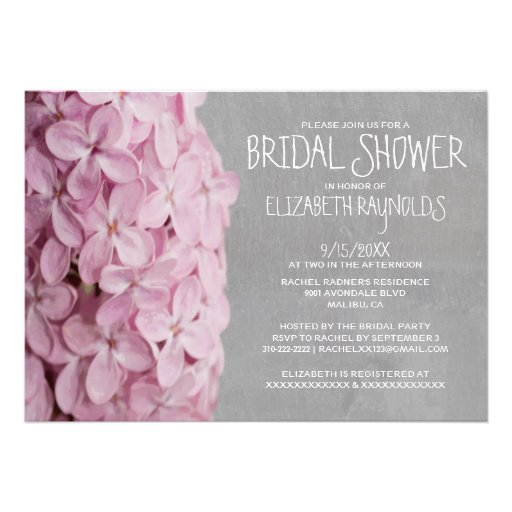 Lilac Bridal Shower Invitations