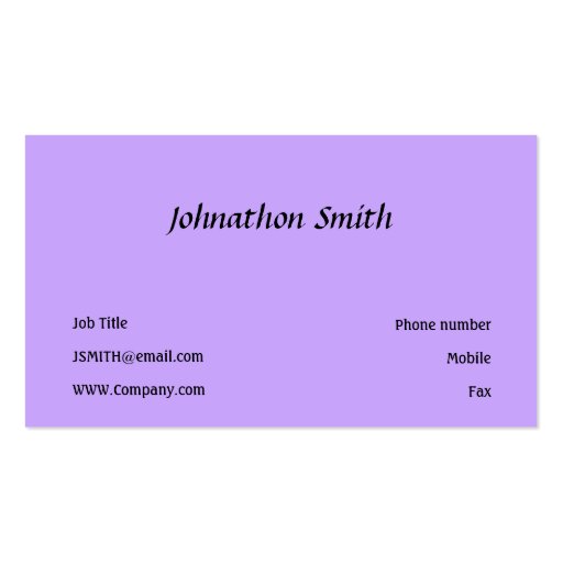 Lilac Business Card Templates (back side)
