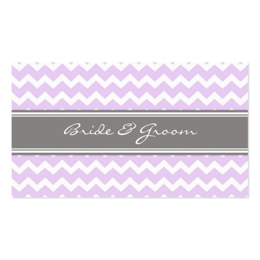 Lilac Chevron Wedding Table Place Setting Cards Business Card Templates (back side)