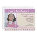 Lilac Daisy Floral Birthday Invitation