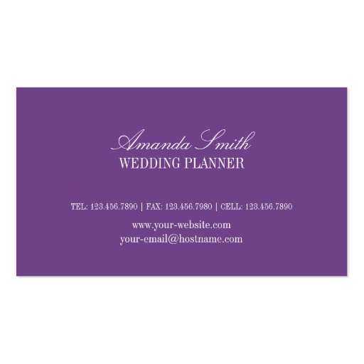 Lilac Damask Business Card Template (back side)