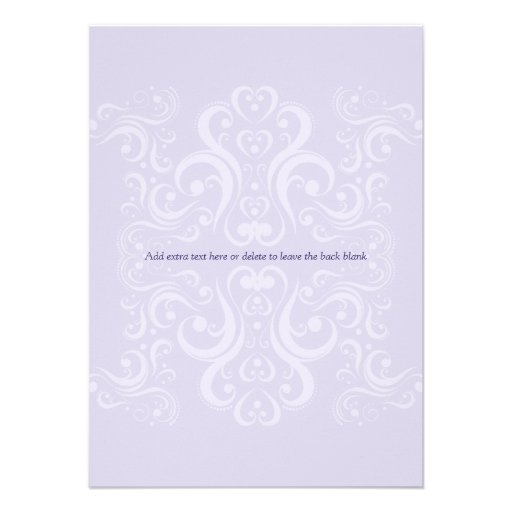 Lilac Damask Monogram Baptism/Christening Custom Invite