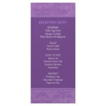 Lilac Damask Wedding Menu / Program Full Color Rack Card