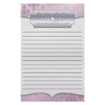 Lilac Dashing Damask Lined Business Stationary Customized Stationery