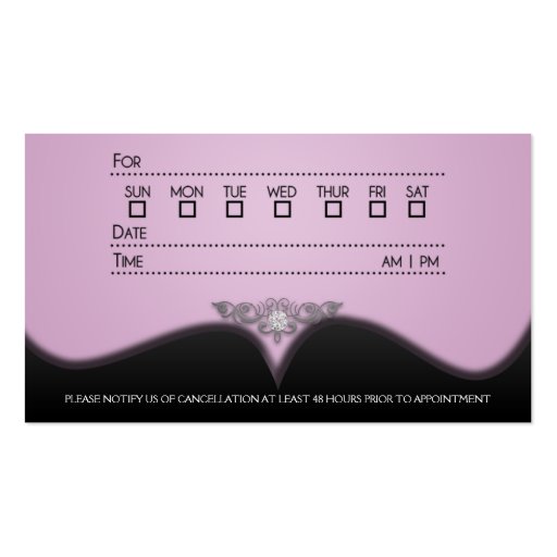 Lilac Diamond Damask Appointment Cards Business Card Templates (back side)