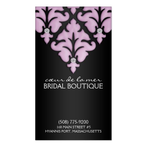 Lilac Diamond Damask Appointment Cards Business Card Templates (front side)