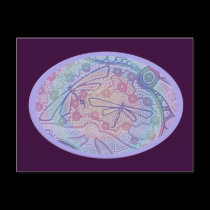 Lilac Dragonflies Postcard