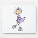 Lilac Dress Ice Skating Girl Mousepad by stick_figures Lilac Dress Ice Skating Girl Mousepad