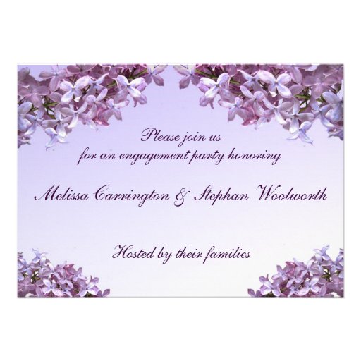 Lilac Engagement Party Invite (front side)