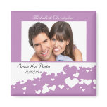 Lilac Field of Hearts Save The Date Magnet