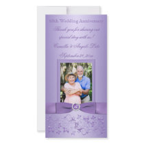 Lilac Floral 60th Wedding Anniversary Photo Card