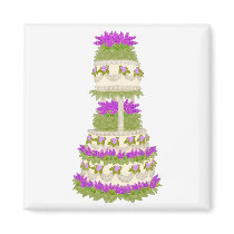 Lilac Floral Wedding Cake Magnet by CarolynMcFann Lilac Floral Wedding Cake Magnet
