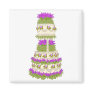 Lilac Floral Wedding Cake Magnet
