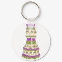 Lilac Floral Wedding Cake Magnet keychains
