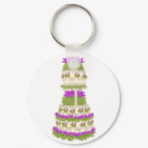 Lilac Floral Wedding Cake Magnet keychains by CarolynMcFann Lilac Floral Wedding Cake Magnet keychains