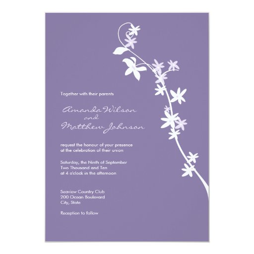 Lilac Floral Wedding Invitations Zazzle