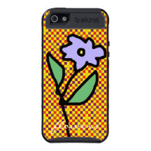 lilac flower and check pattern iPhone 5 cover
