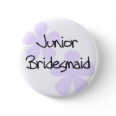 Lilac Flowers Jr. Bridesmaid Pinback Button