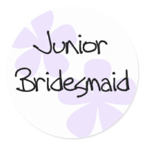 Lilac Flowers Jr. Bridesmaid stickers