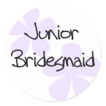 Lilac Flowers Jr. Bridesmaid stickers