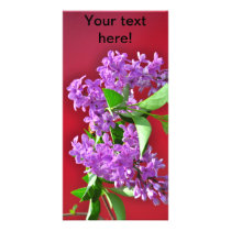 Lilac flowers personalized photo card