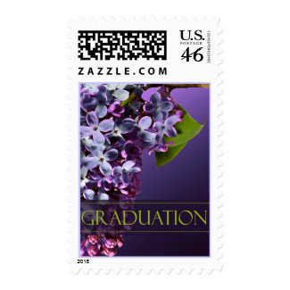 Lilac Graduation Invitation Postage Stamp stamp