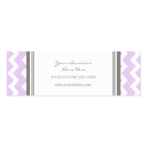 Lilac Gray Chevron Retro Business Cards (front side)
