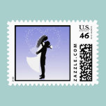 Lilac Heart Bride And Groom Silhouette stamps