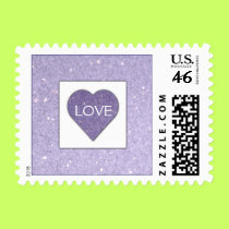 Lilac Heart postage postage