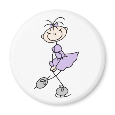 Lilac Ice Skating Girl Magnet by stick_figures