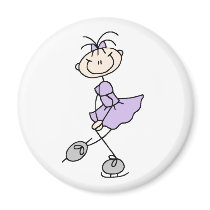 Lilac Ice Skating Girl Magnet by stick_figures Lilac Ice Skating Girl Magnet