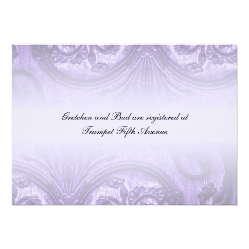 Lilac "iron fleur de lis" WEDDING INVITATION