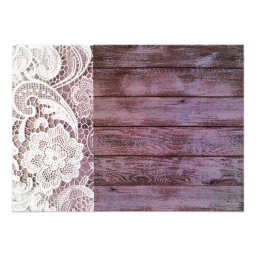 lilac lace barnwood vintage birthday party announcements